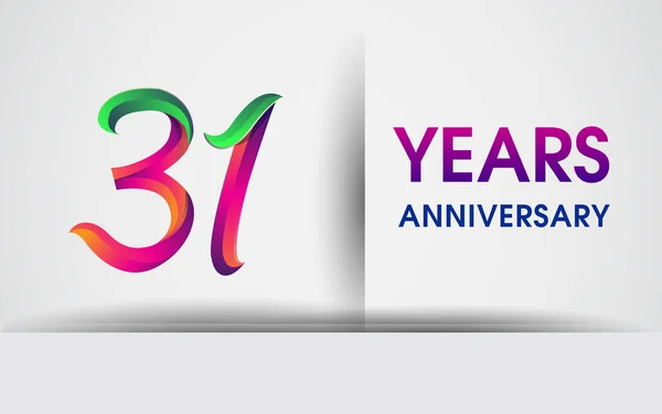 Jahrestag Feier Logo Buntes Design Logo Isoliert Auf Weißem Hintergrund — Stockvektor