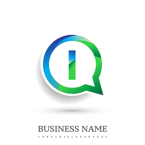 Logo Betű Színes Kör Chat Ikonra Modern Logo Tervezés Alkalmazás — Stock Vector