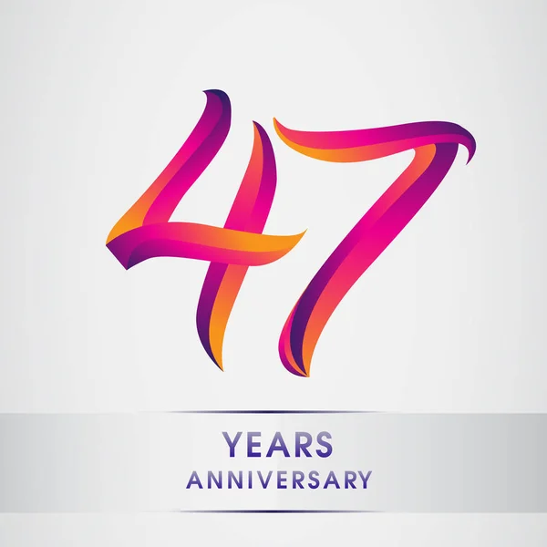 47Th Years Anniversary Celebration Logo Diseño Colorido Logo Cumpleaños Sobre — Vector de stock