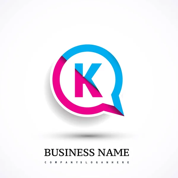 Logo Buchstabe Bunt Auf Kreis Chat Symbol Modernes Logo Design — Stockvektor