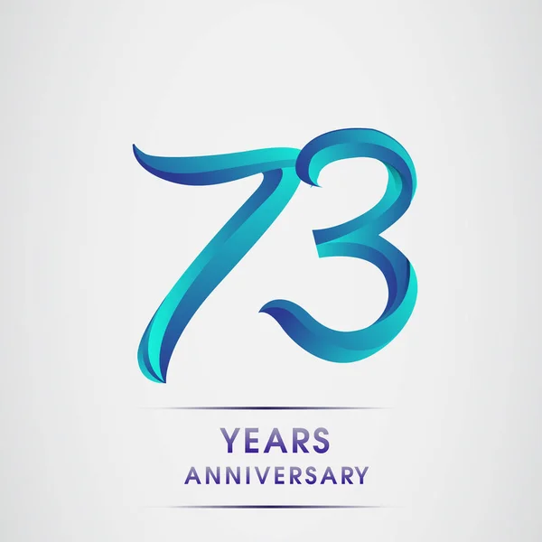 Anniversaire Célébration Logotype Bleu Coloré Isolé Sur Fond Blanc 98E — Image vectorielle