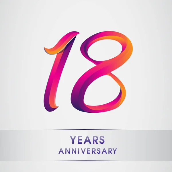年周年記念お祝いロゴタイプ カラフルなデザイン 白い背景の上の誕生日ロゴ — ストックベクタ