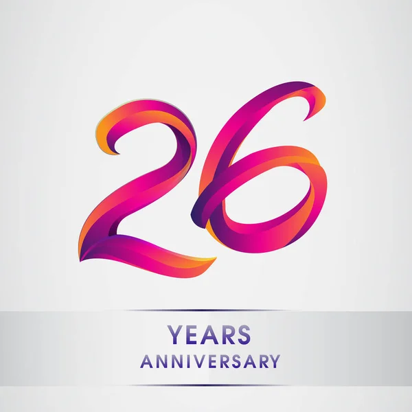 26E Anniversaire Célébration Logotype Design Coloré Logo Anniversaire Sur Fond — Image vectorielle