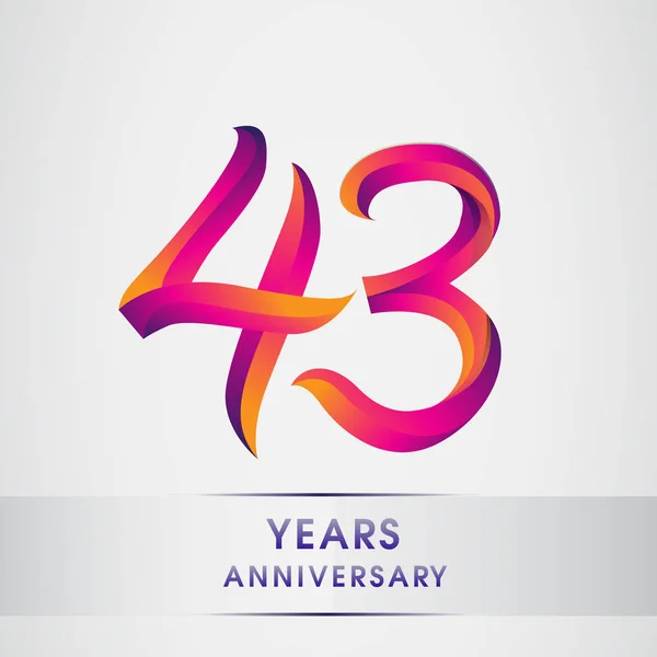 Años Aniversario Celebración Logotipo Colorido Diseño Logotipo Cumpleaños Sobre Fondo — Vector de stock