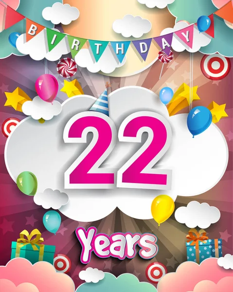 Conception Anniversaire Ans Pour Cartes Vœux Affiche Avec Boites Cadeaux Image Vectorielle Par Vectorideas C Illustration