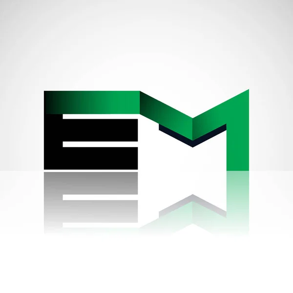 Anfangsbuchstaben Großbuchstaben Modernen Und Einfachen Logo Verknüpft Grün Und Schwarz — Stockvektor
