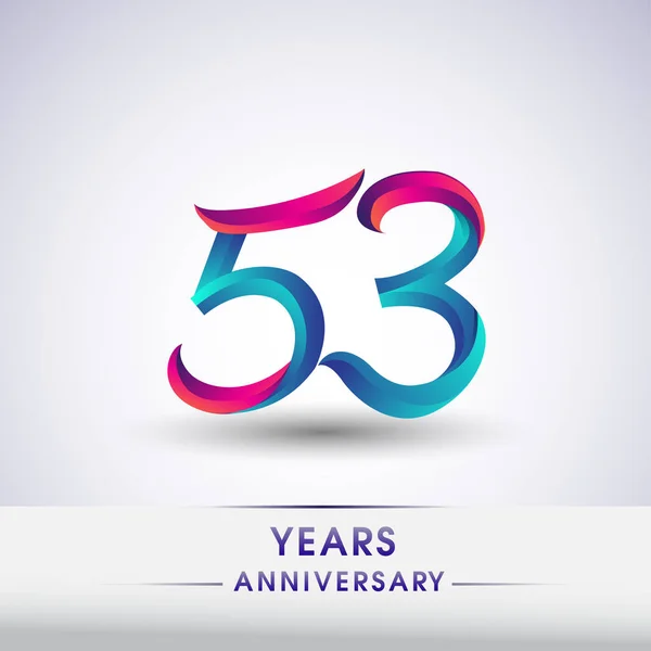 Años Logotipo Celebración Del Aniversario Color Azul Rojo 54º Logotipo — Archivo Imágenes Vectoriales