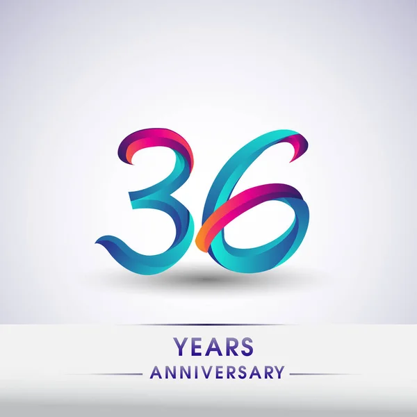 Jaar Verjaardag Viering Logo Blauw Rood Gekleurde 54E Verjaardag Logo — Stockvector