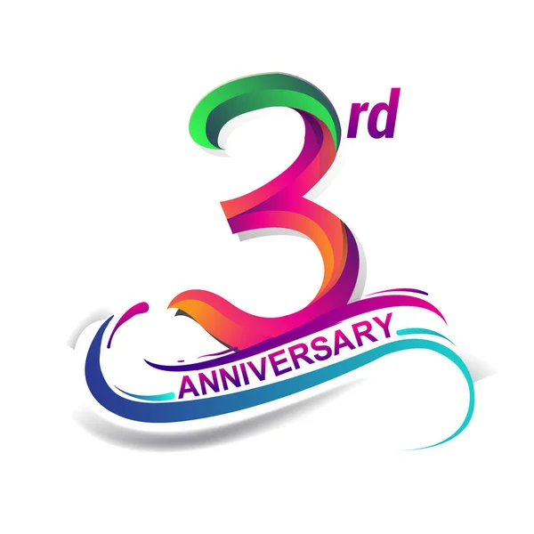 Verjaardag Viering Logo Groen Rood Gekleurd Zeven Van Negentig Jaar — Stockvector