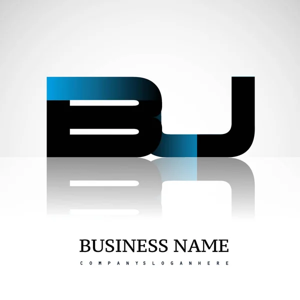 Anfangsbuchstabe Großbuchstaben Modernen Und Einfachen Logo Verknüpft Blau Und Schwarz — Stockvektor
