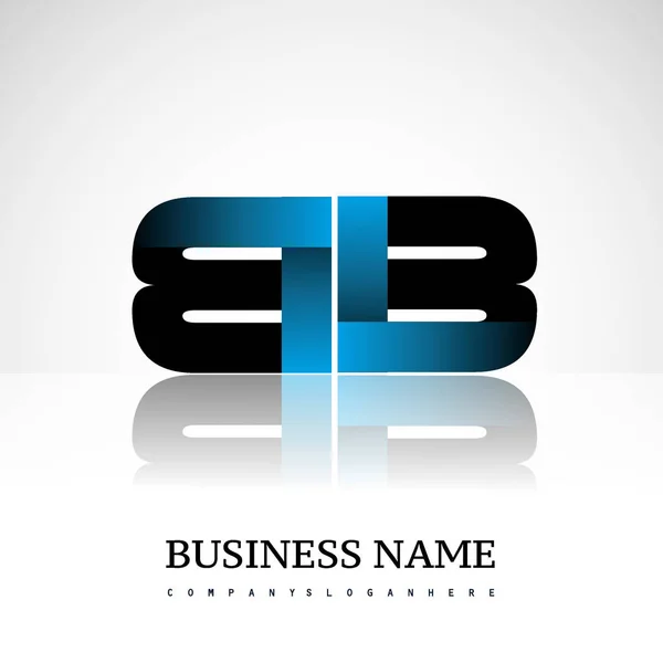 Letras Iniciais Maiúsculas Logotipo Moderno Simples Ligado Cor Azul Preto —  Vetores de Stock