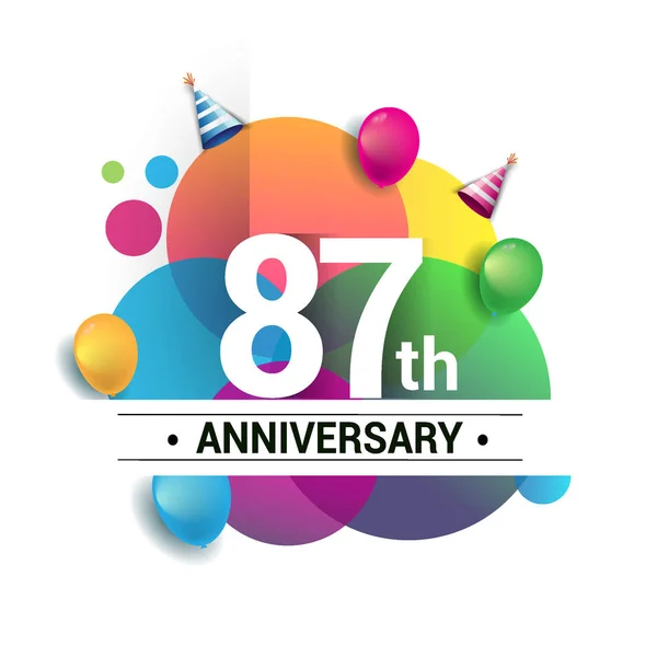 Years Anniversary Logo Vector Design Birthday Celebration Colorful Geometric Circles — Stock Vector