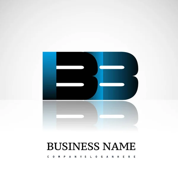 Anfangsbuchstaben Großbuchstaben Moderne Und Einfache Logo Verknüpft Blau Und Schwarz — Stockvektor