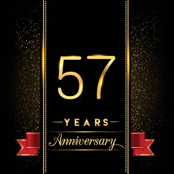 Logotipo Aniversario Celebración Logo Aniversario Con Confeti Color Dorado Aislado — Archivo Imágenes Vectoriales