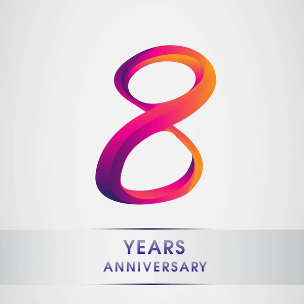 Logotipo Celebración Del Aniversario Años Diseño Colorido Logotipo Cumpleaños Sobre — Vector de stock