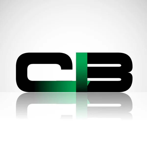 Başlangıç Harfi Büyük Modern Basit Logo Yeşil Siyah Renkli Izole — Stok Vektör