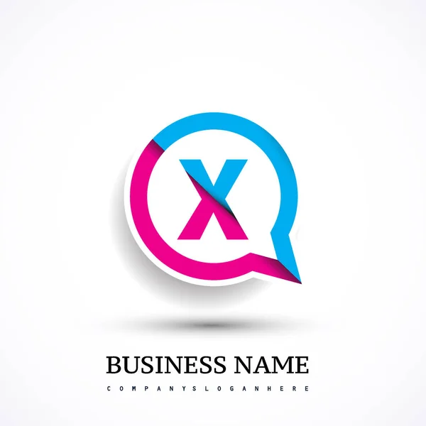 Logo Betű Színes Kör Chat Ikonra Modern Logo Tervezés Alkalmazás — Stock Vector