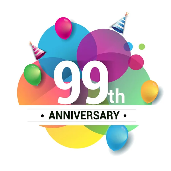 Anos Logotipo Aniversário Vetor Celebração Aniversário Design Com Geométrico Colorido — Vetor de Stock