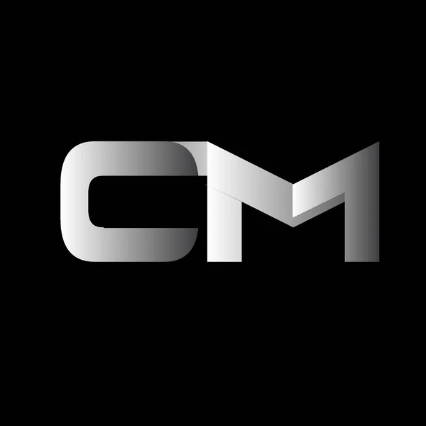 Carta Inicial Maiúscula Logotipo Moderno Simples Vinculado Cor Branca Isolado — Vetor de Stock