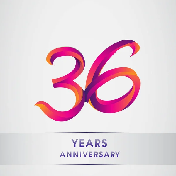 Diseño Colorido Del Logotipo Celebración Del Aniversario Años Logotipo Cumpleaños — Archivo Imágenes Vectoriales