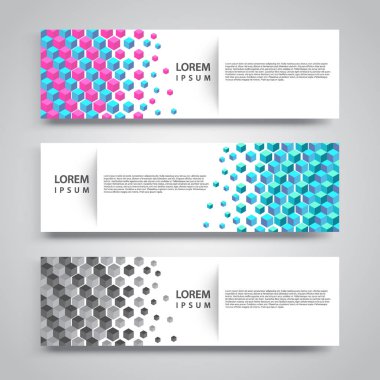 Vektör soyut küp desen tasarım afiş web şablonu ayarla.