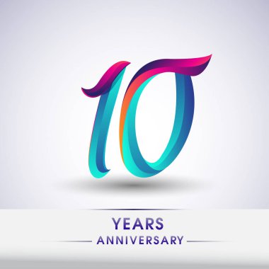  yıl yıldönümü kutlama logo mavi ve kırmızı renkli, beyaz zemin üzerine 54 Doğum günü logosu