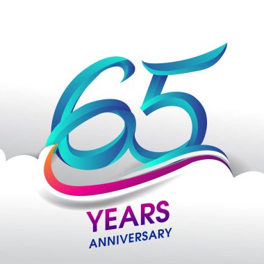 65 yıl yıldönümü kutlama logosu, Doğum günü vektör tasarımı