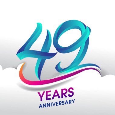 49 yıl yıldönümü kutlama logosu, Doğum günü vektör tasarımı