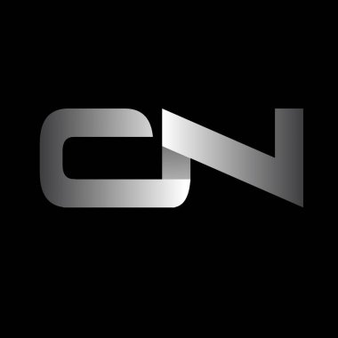 İlk harf cn büyük modern ve beyaz renkli, izole siyah arka plan basit logo bağlı. Vektör tasarım şablonu öğeleri şirket kimliği için.