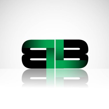 Başlangıç harfi bb büyük modern ve yeşil ve siyah renkli, izole beyaz arka plan basit logo bağlı. Şirket kimliği için vektör tasarımı.