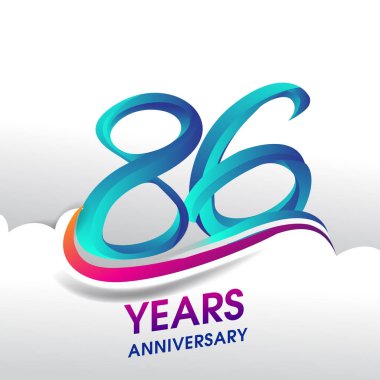 86 yıl yıldönümü kutlama logosu, Doğum günü vektör tasarımı