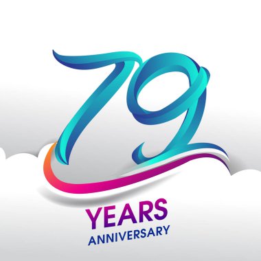 79 yıl yıldönümü kutlama logosu, Doğum günü vektör tasarımı