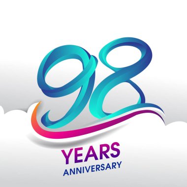 98 yıl yıldönümü kutlama logosu, Doğum günü vektör tasarımı