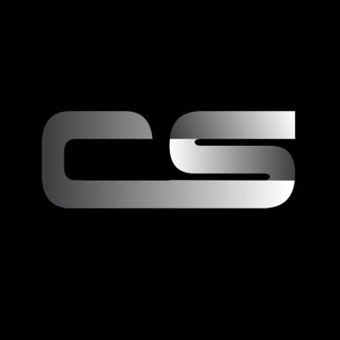 İlk harf cs modern büyük ve beyaz renkli, izole siyah arka plan basit logo bağlı. Vektör tasarım şablonu öğeleri şirket kimliği için.