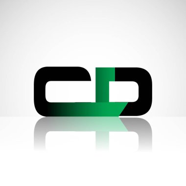 Başlangıç harfi cd büyük modern ve yeşil ve siyah renkli, izole beyaz arka plan basit logo bağlı. Şirket kimliği için vektör tasarımı.