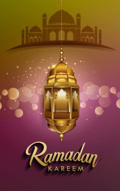 Ramazan kutlamaları arka plan, zarif tebrik kartı tasarım şablonu, metin tebrik kartı için yer ve Ramazan kareem için pankart.