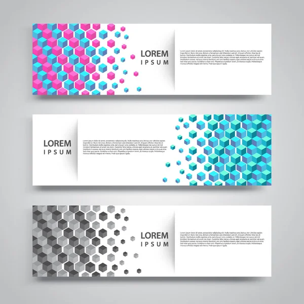 Vektör soyut küp desen tasarım afiş web şablonu ayarla.