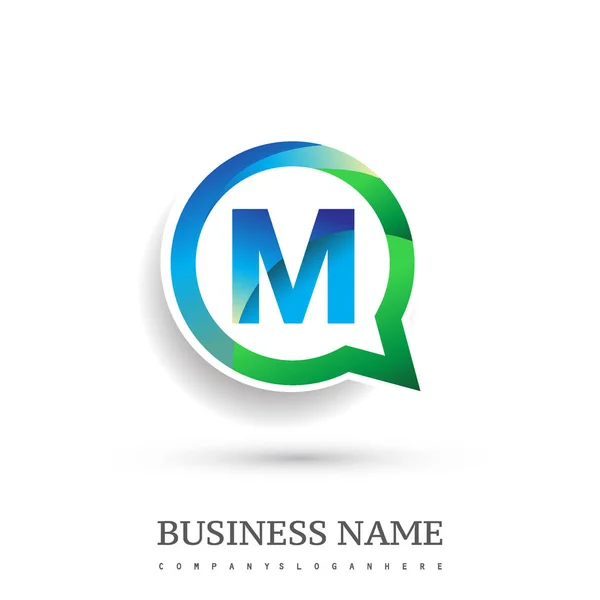 Logo Letra Colorido Círculo Icono Chat Diseño Logotipo Moderno Para — Vector de stock
