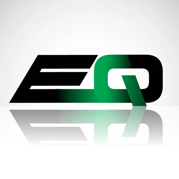 Начальные Буквы Верхний Регистр Современный Простой Логотип Связаны Зеленый Черный — стоковый вектор