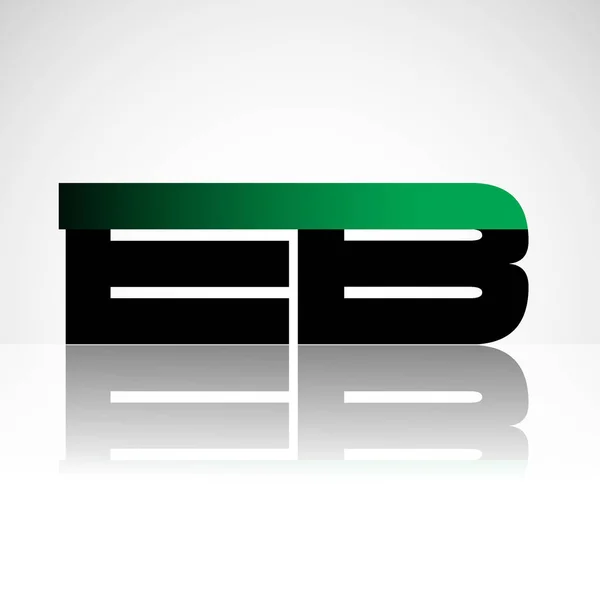 Letras Iniciais Maiúsculas Logotipo Moderno Simples Ligados Cor Verde Preto —  Vetores de Stock