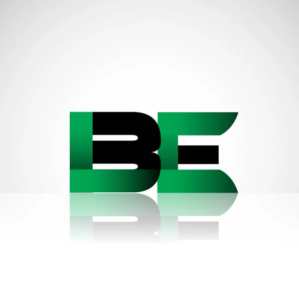 Harfler Büyük Modern Basit Logo Bağlı Yeşil Siyah Renkli Izole — Stok Vektör