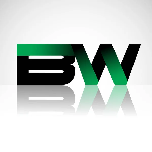 Počáteční Písmena Velká Moderní Jednoduché Logo Propojené Zelené Černé Barvy — Stockový vektor
