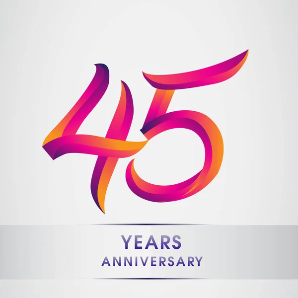 年記念日お祝いロゴタイプ カラフルなデザイン 白い背景の上の誕生日ロゴ — ストックベクタ