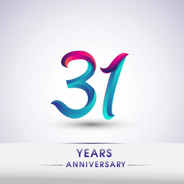 Χρόνια Επέτειο Γιορτή Λογότυπο Μπλε Και Κόκκινο Χρώμα 54Ο Επετειακoύ — Διανυσματικό Αρχείο