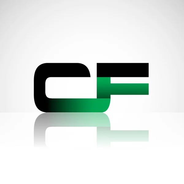Letras Iniciais Logotipo Moderno Simples Maiúsculas Vinculado Verde Preto Colorido —  Vetores de Stock