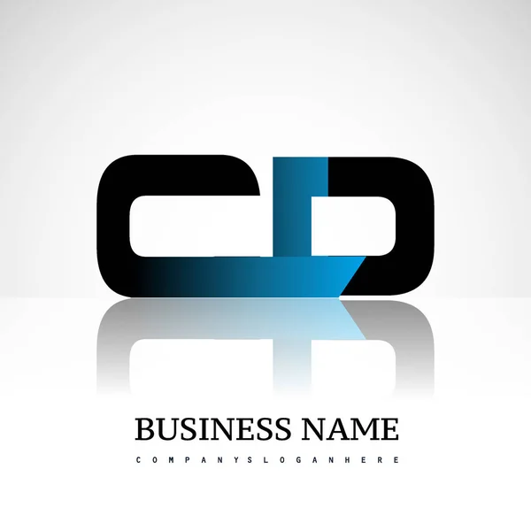 Carta Inicial Maiúsculas Logotipo Moderno Simples Vinculado Azul Preto Colorido — Vetor de Stock