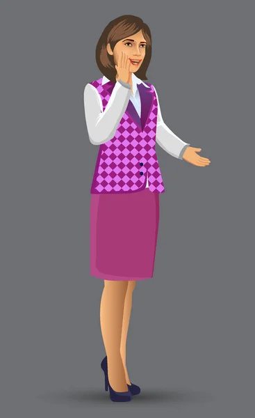 Teachers or lecturers in a pose presentation, cartoon figure of woman Teacher presented, Lessons, education, in the classroom vector illustration