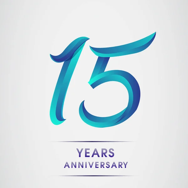 Years Anniversary Celebration Logotype Blue Colored Isolated White Background 98Th — Stock Vector