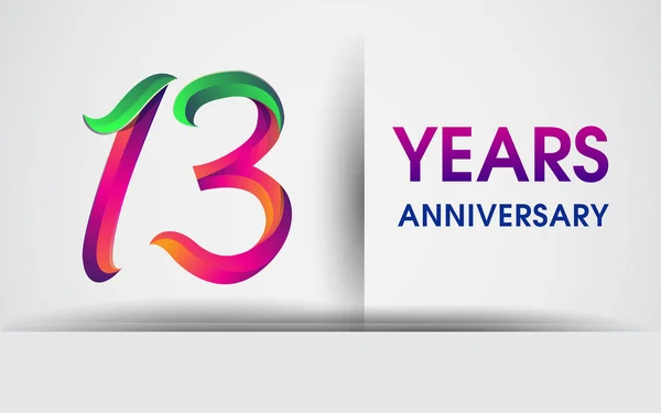 Aniversario Celebración Logo Diseño Colorido Logotipo Aislado Sobre Fondo Blanco — Archivo Imágenes Vectoriales