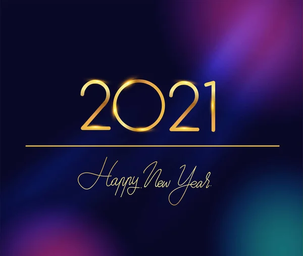 Gelukkig Nieuwjaar 2021 Met Glitter Geïsoleerd Zwarte Achtergrond Tekstontwerp Goudkleurig — Stockvector